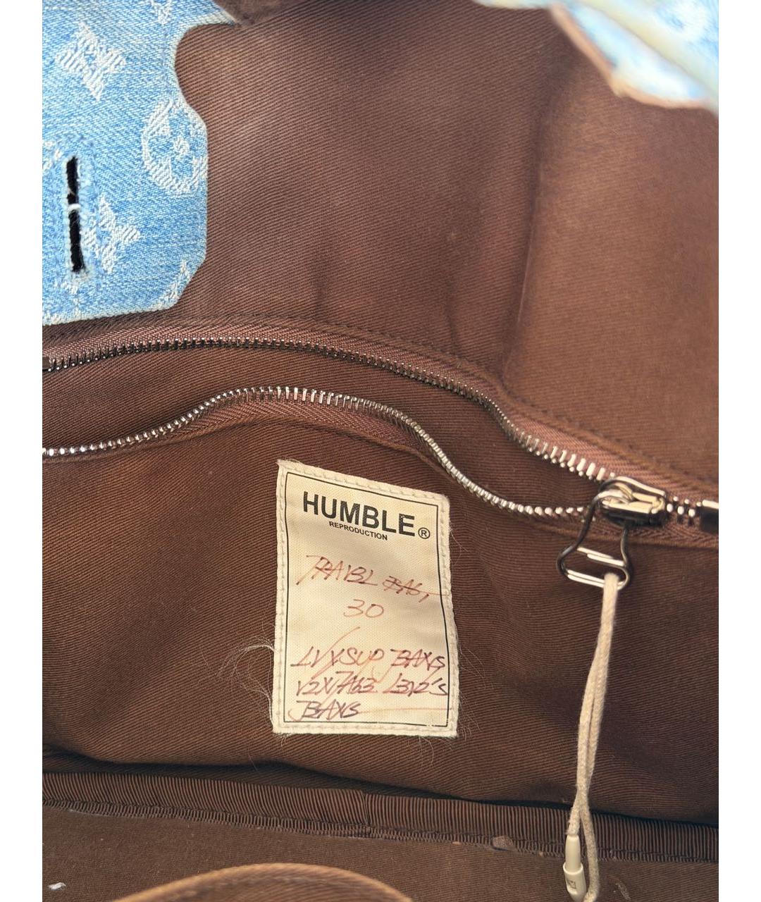 LOUIS VUITTON Голубая деним сумка с короткими ручками, фото 6