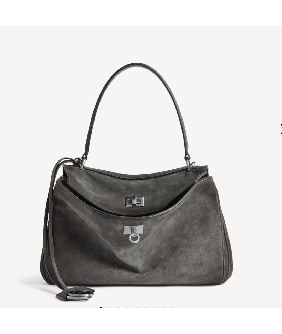 BALENCIAGA Серая замшевая сумка тоут, фото 5