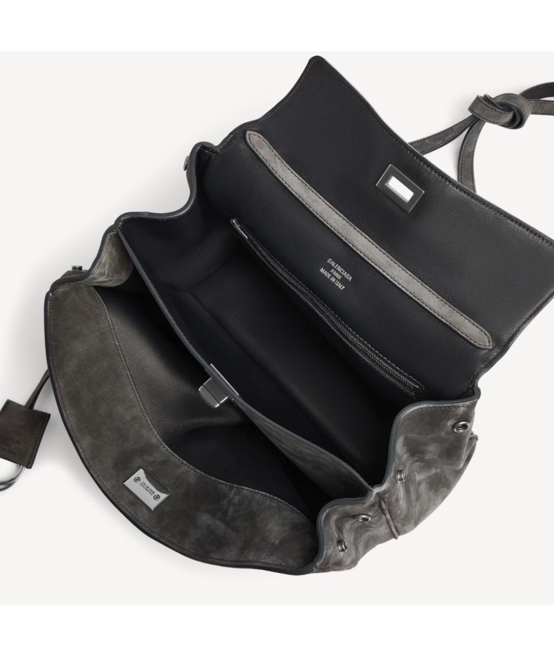 BALENCIAGA Серая замшевая сумка тоут, фото 3