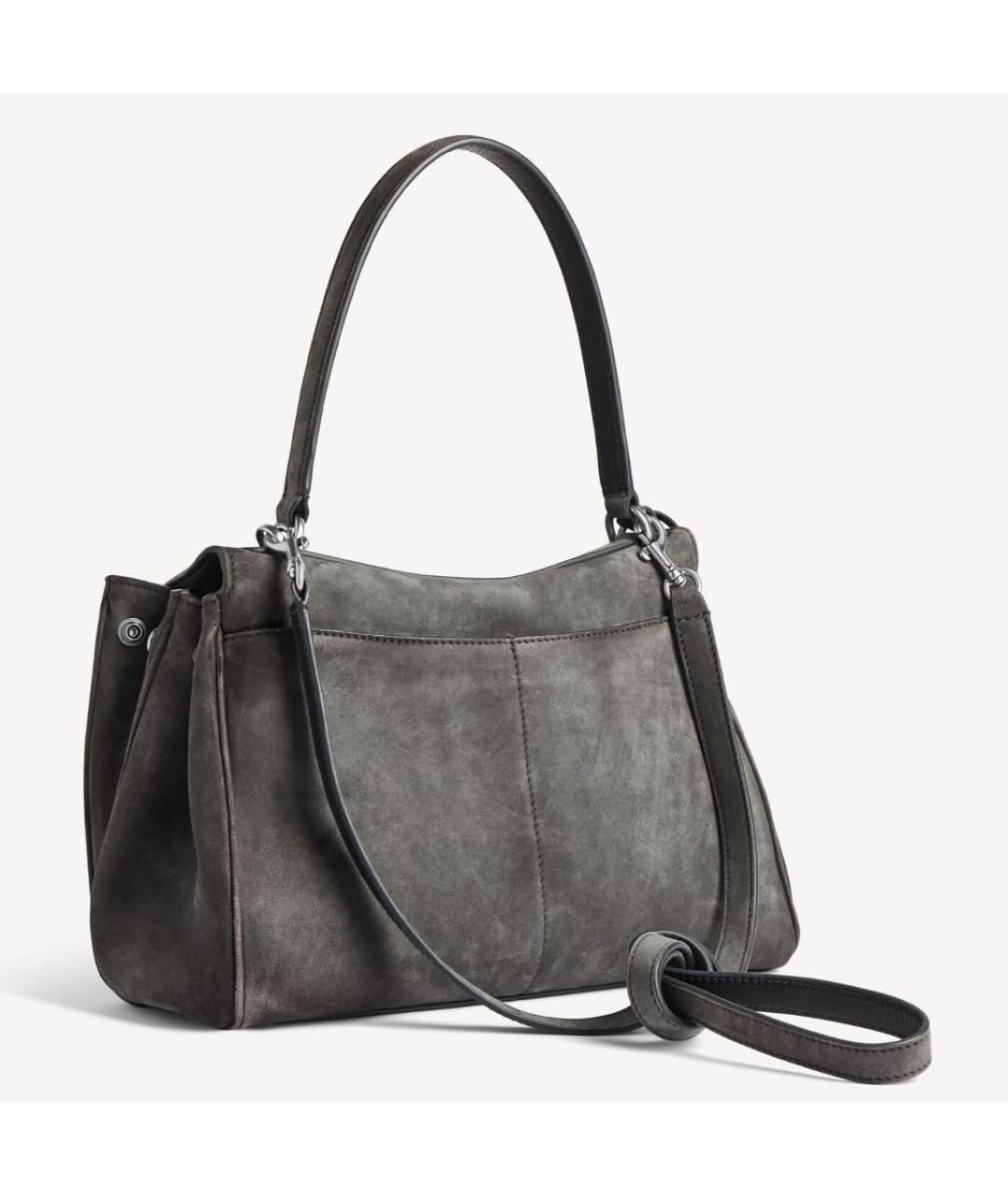 BALENCIAGA Серая замшевая сумка тоут, фото 4