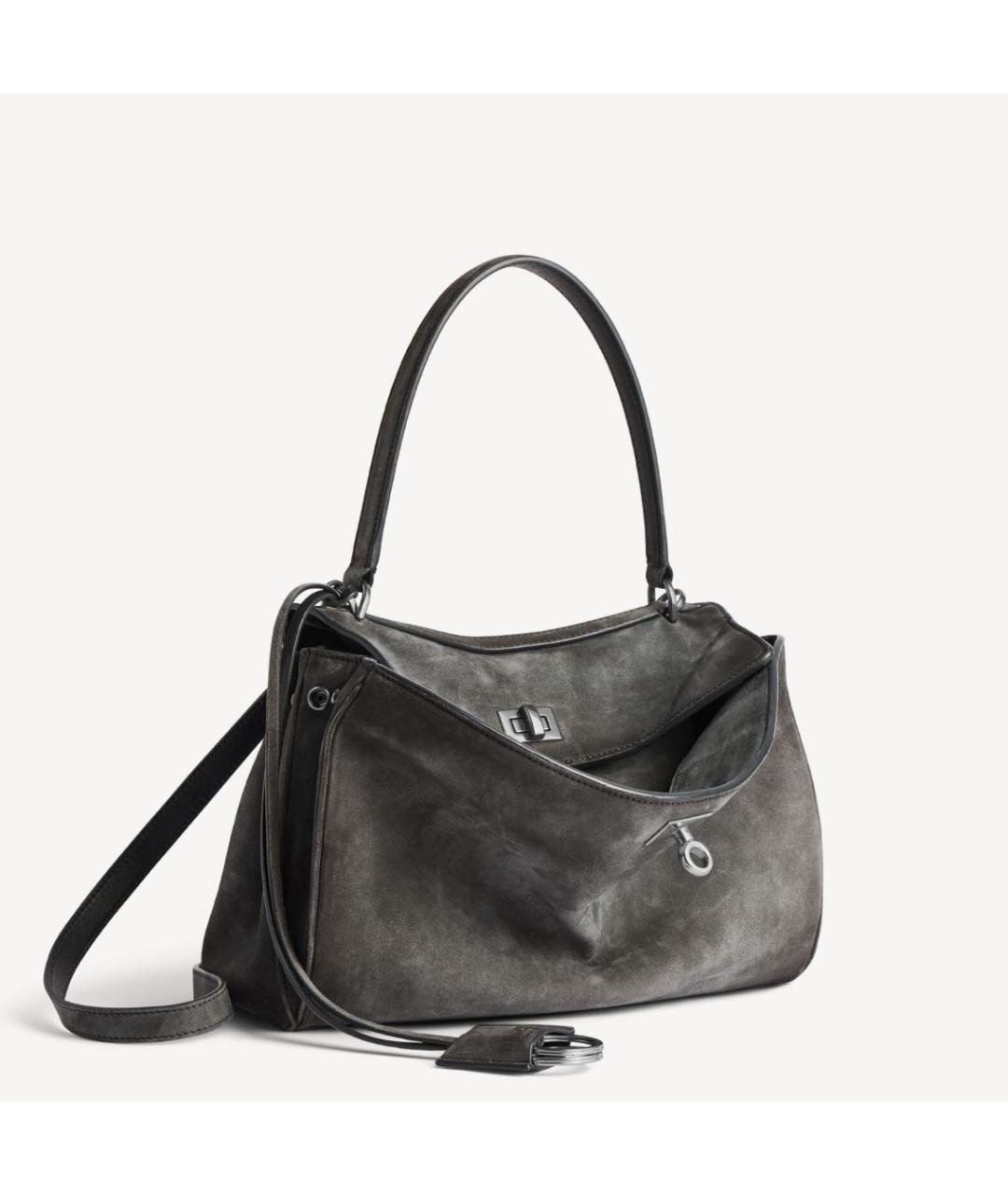 BALENCIAGA Серая замшевая сумка тоут, фото 2