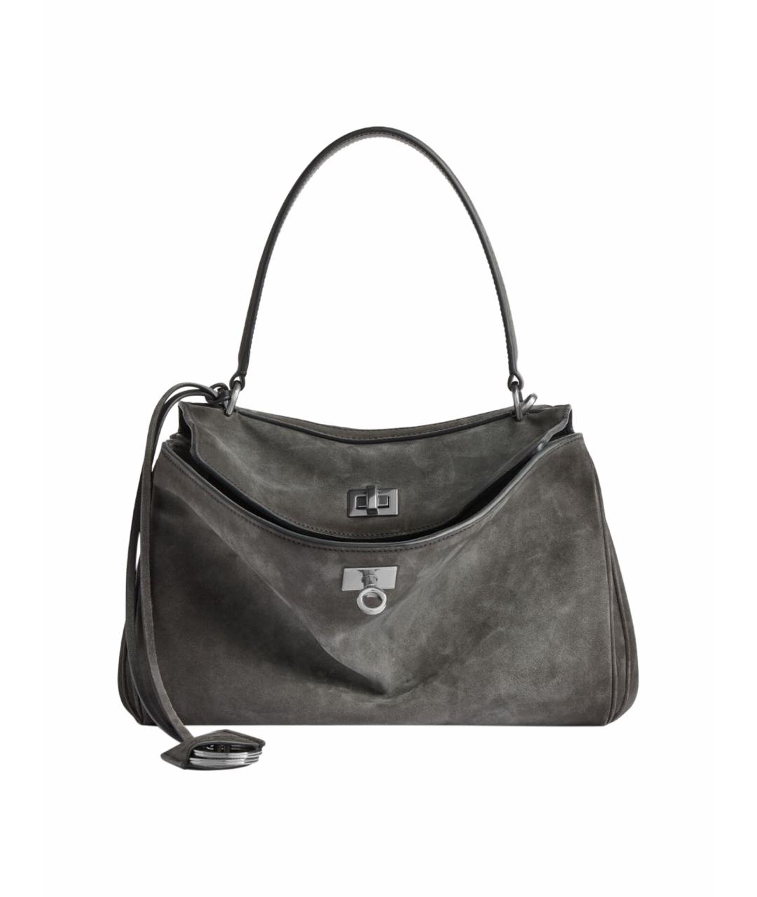 BALENCIAGA Серая замшевая сумка тоут, фото 1