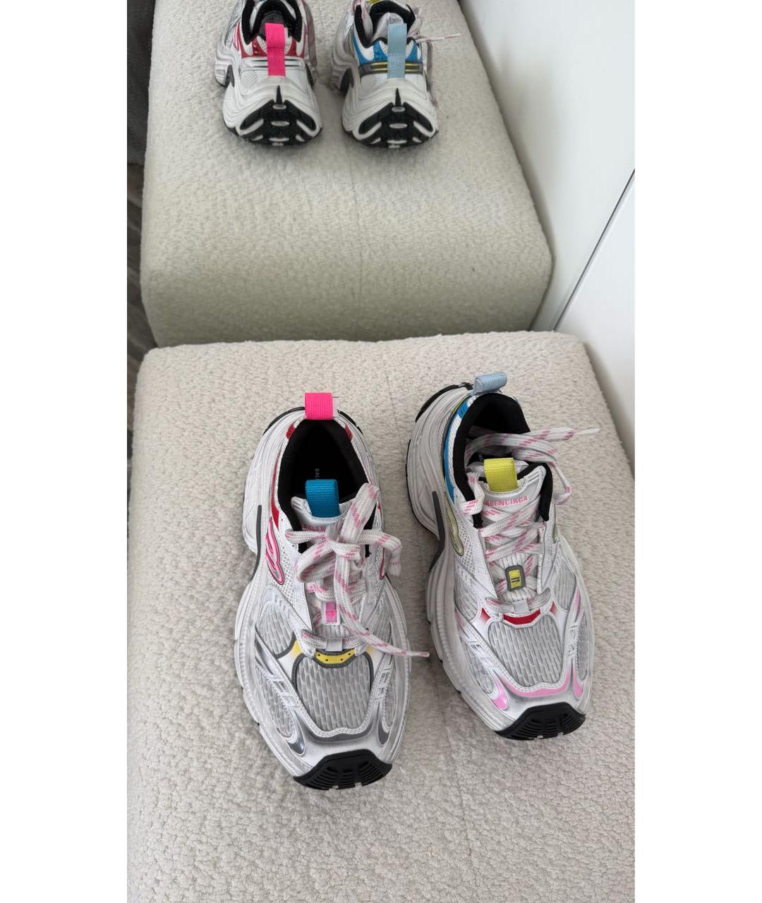 BALENCIAGA Белые кожаные кроссовки, фото 2