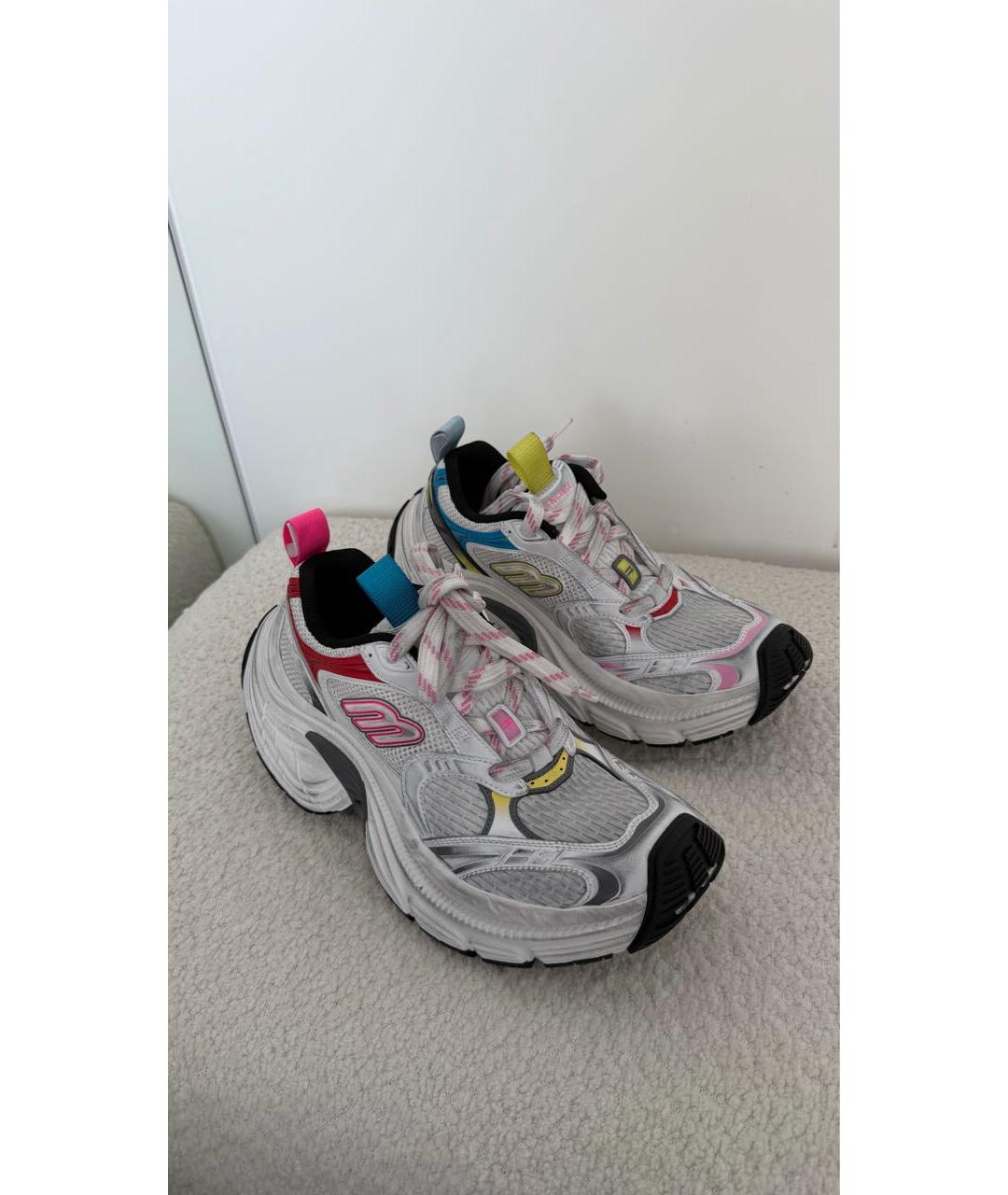 BALENCIAGA Белые кожаные кроссовки, фото 3