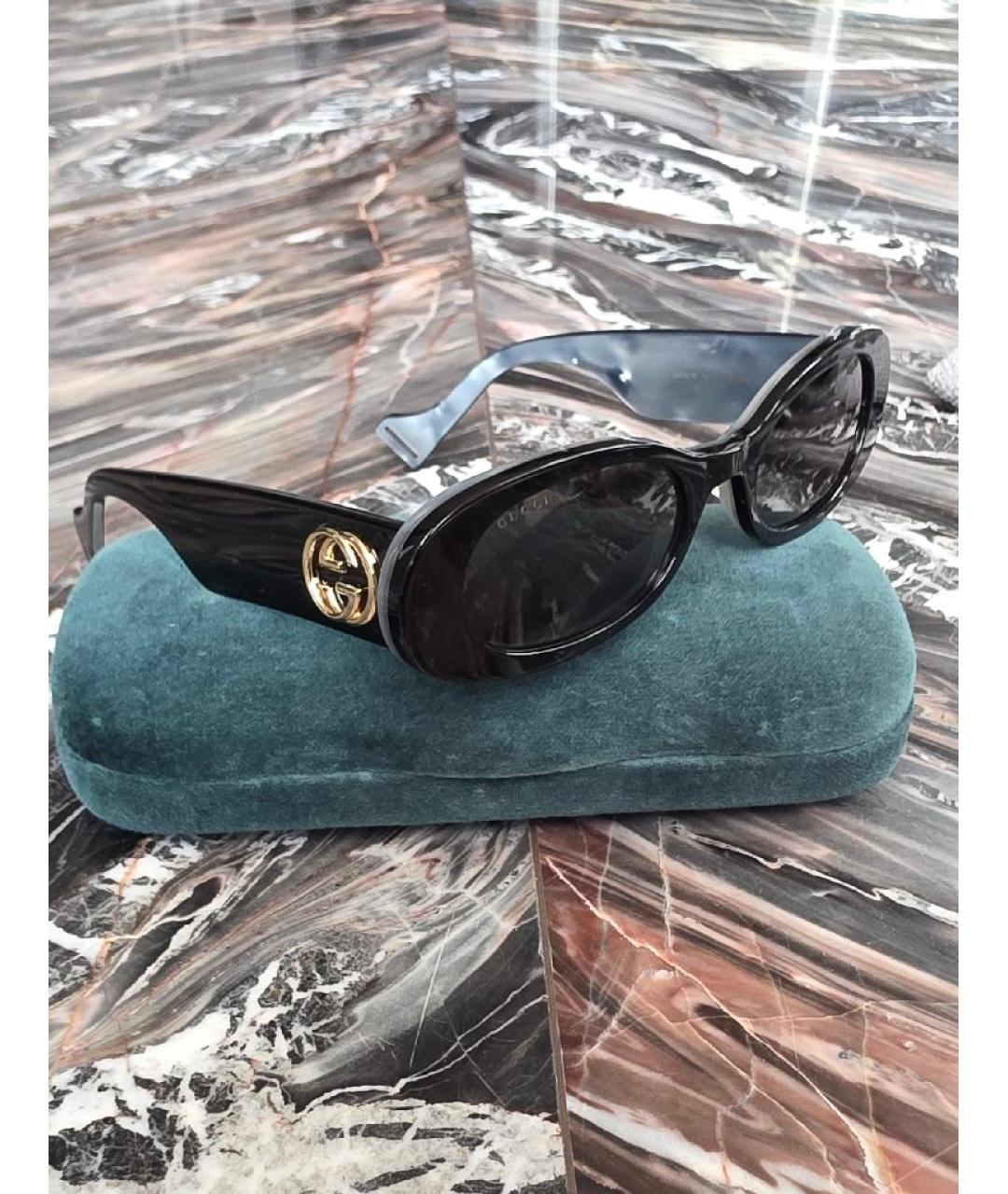 GUCCI Черные пластиковые солнцезащитные очки, фото 2