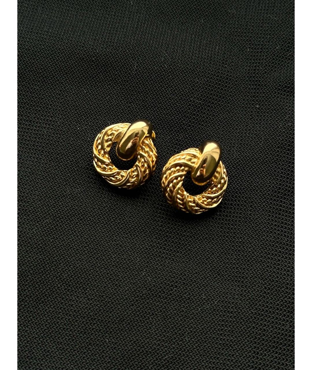 CHRISTIAN DIOR Золотые металлические серьги, фото 2