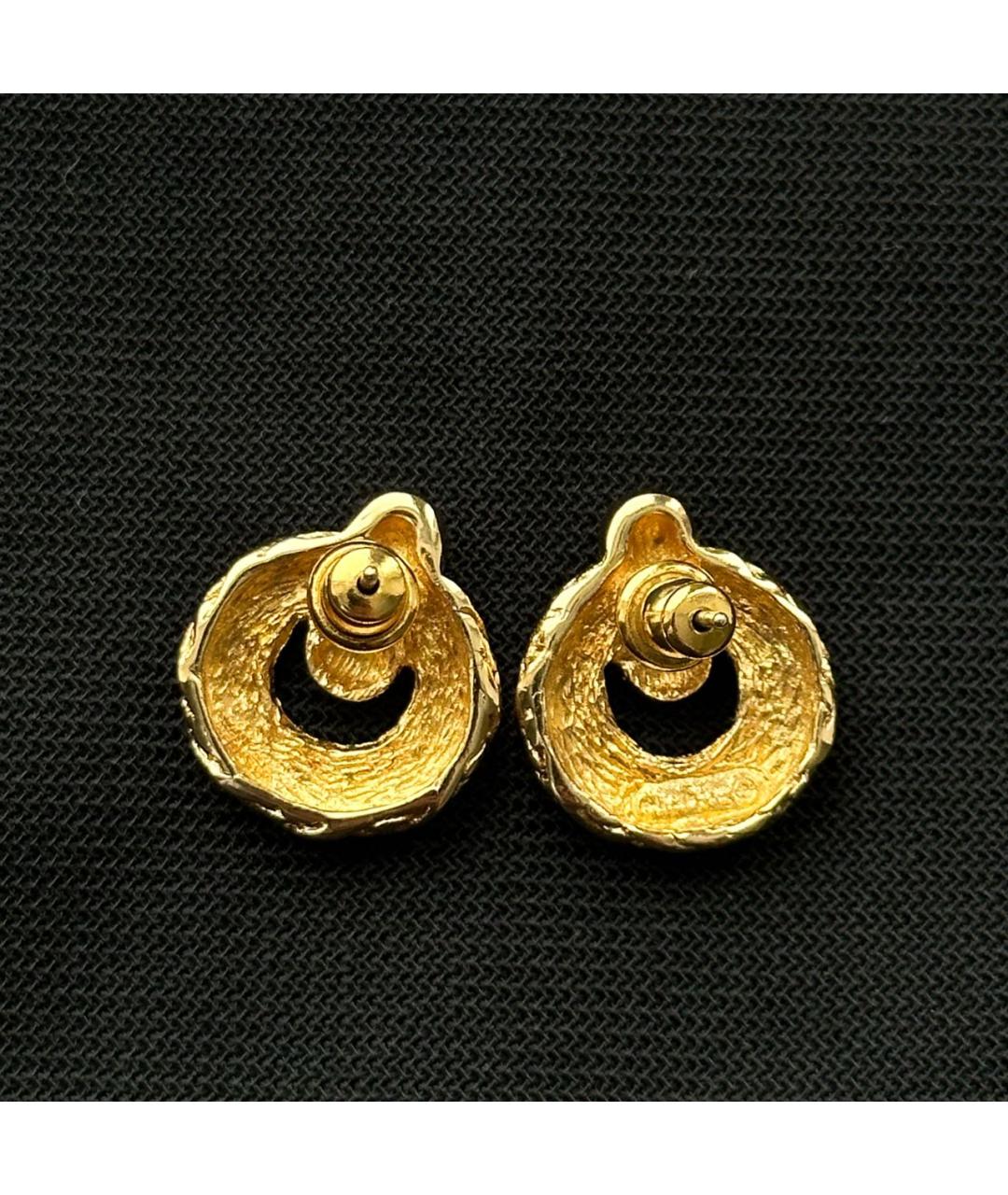 CHRISTIAN DIOR Золотые металлические серьги, фото 3