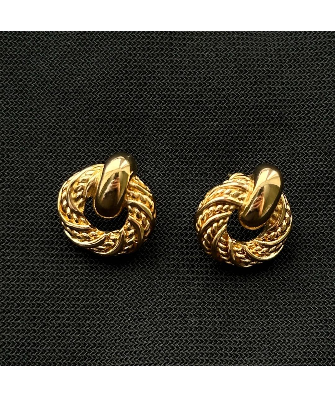 CHRISTIAN DIOR Золотые металлические серьги, фото 5