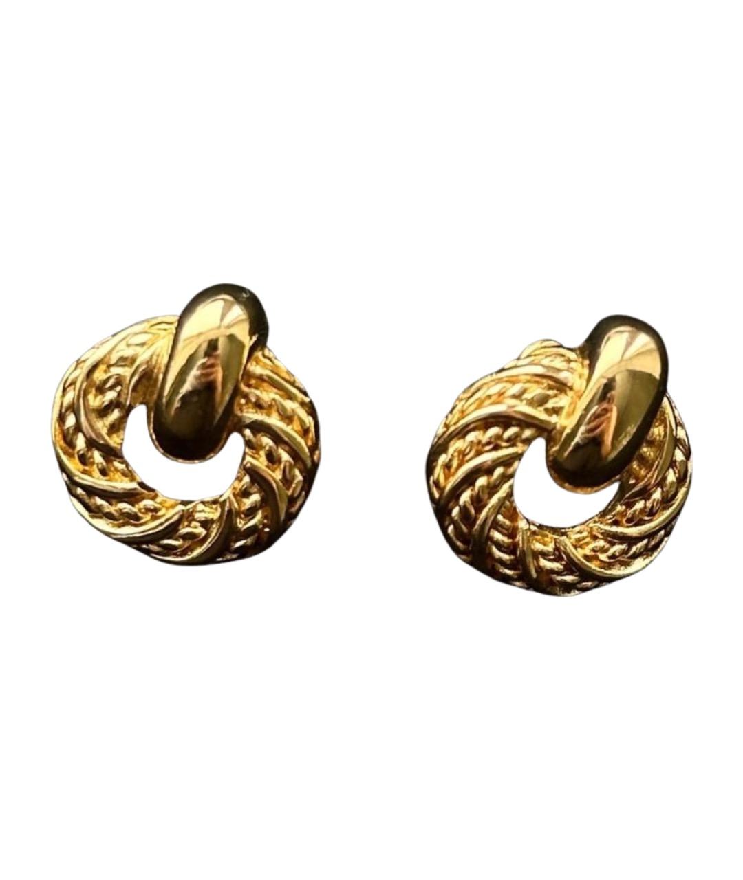 CHRISTIAN DIOR Золотые металлические серьги, фото 1