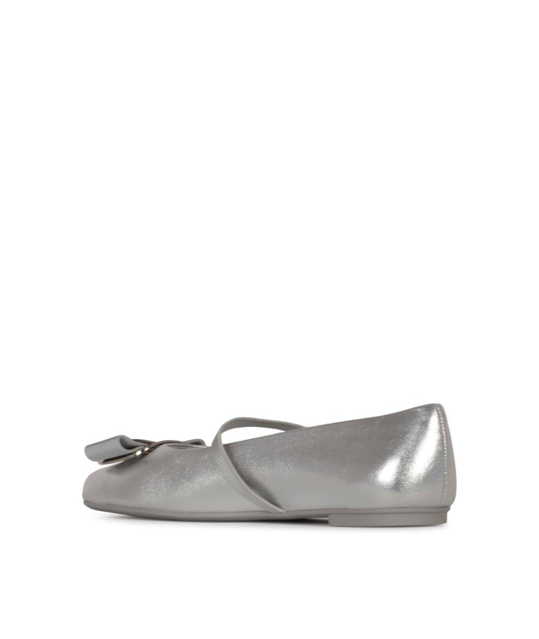 FERRAGAMO Серебряные балетки, фото 3