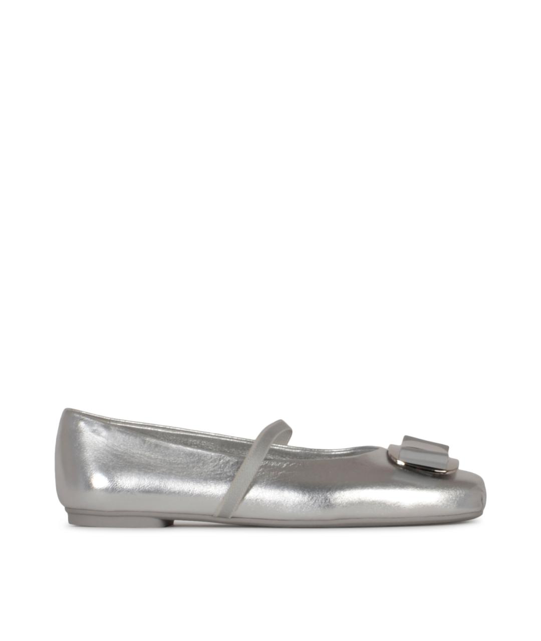 FERRAGAMO Серебряные балетки, фото 1