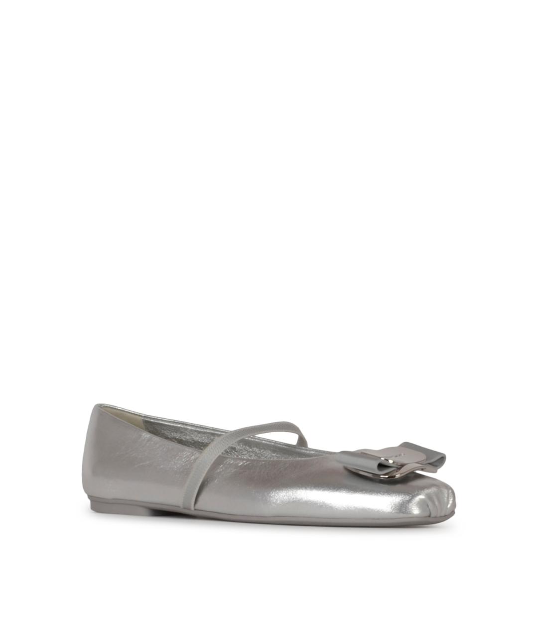 FERRAGAMO Серебряные балетки, фото 2