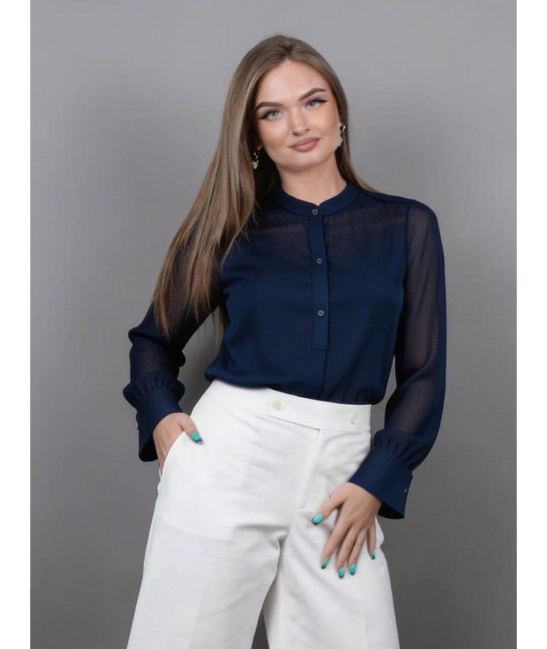 VINCE Синяя блузы, фото 7