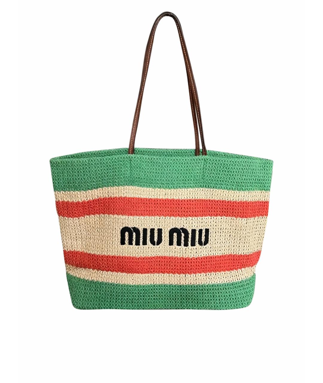 MIU MIU Мульти пелетеная пляжная сумка, фото 1