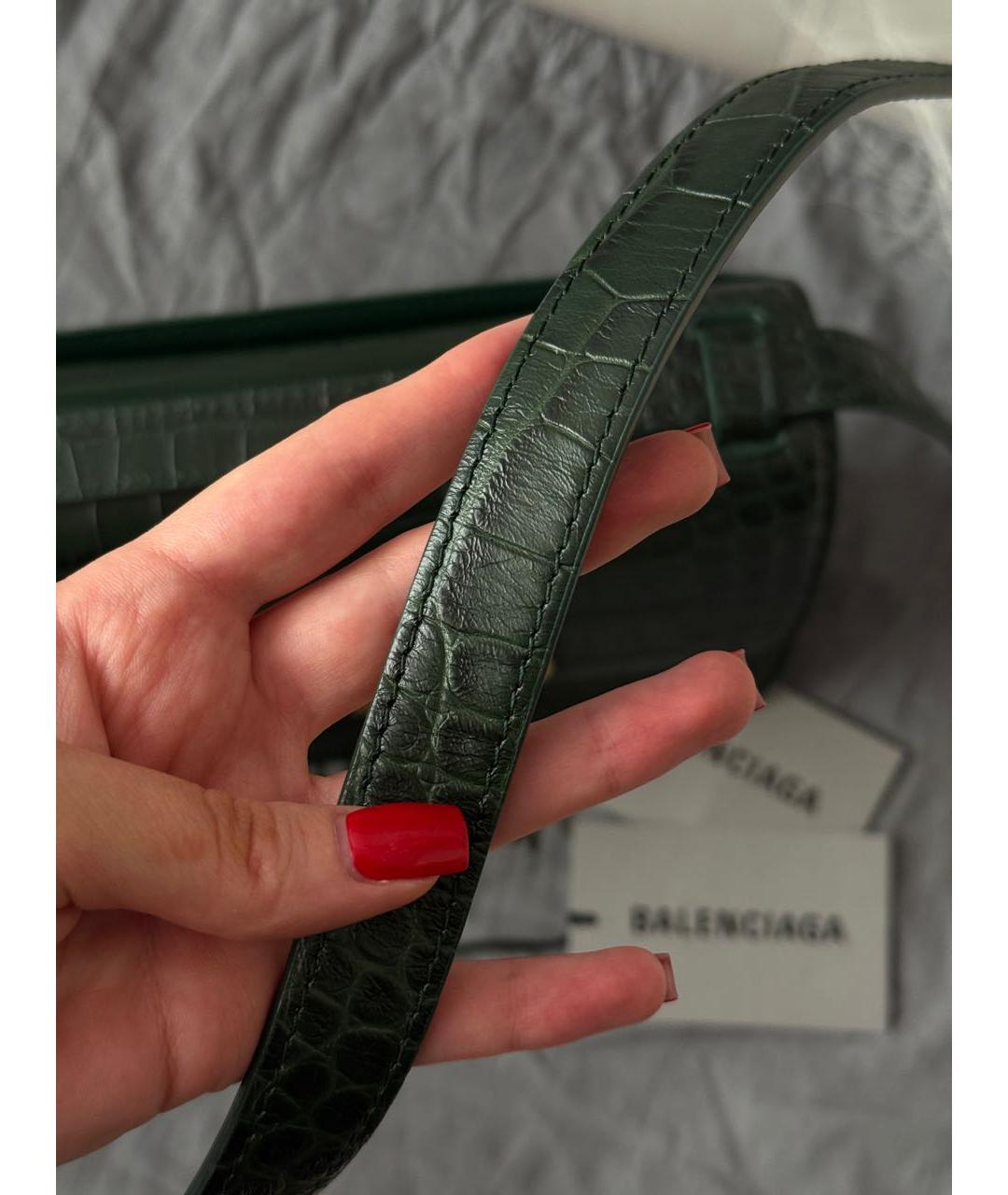 BALENCIAGA Зеленая кожаная сумка через плечо, фото 6
