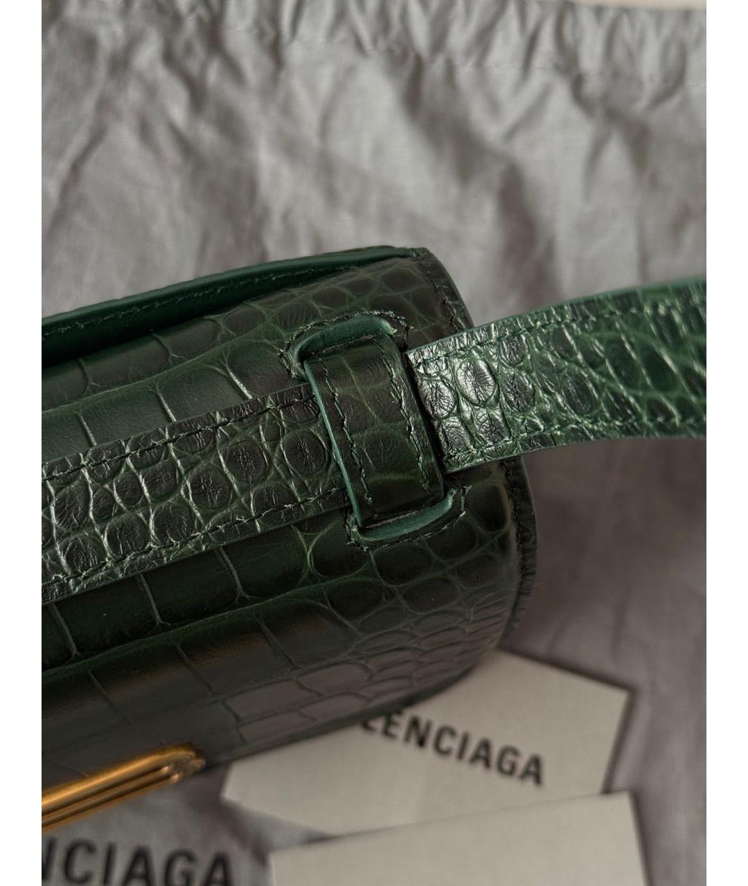 BALENCIAGA Зеленая кожаная сумка через плечо, фото 7