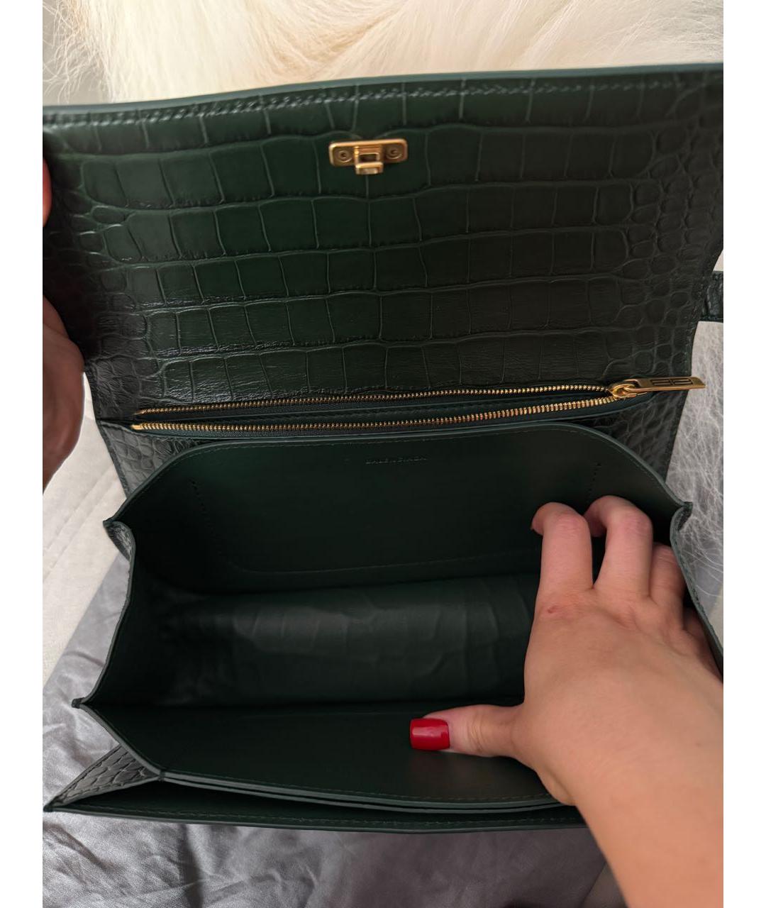 BALENCIAGA Зеленая кожаная сумка через плечо, фото 4