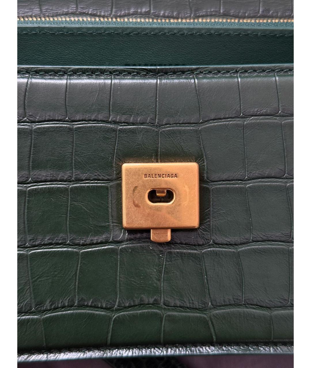 BALENCIAGA Зеленая кожаная сумка через плечо, фото 5