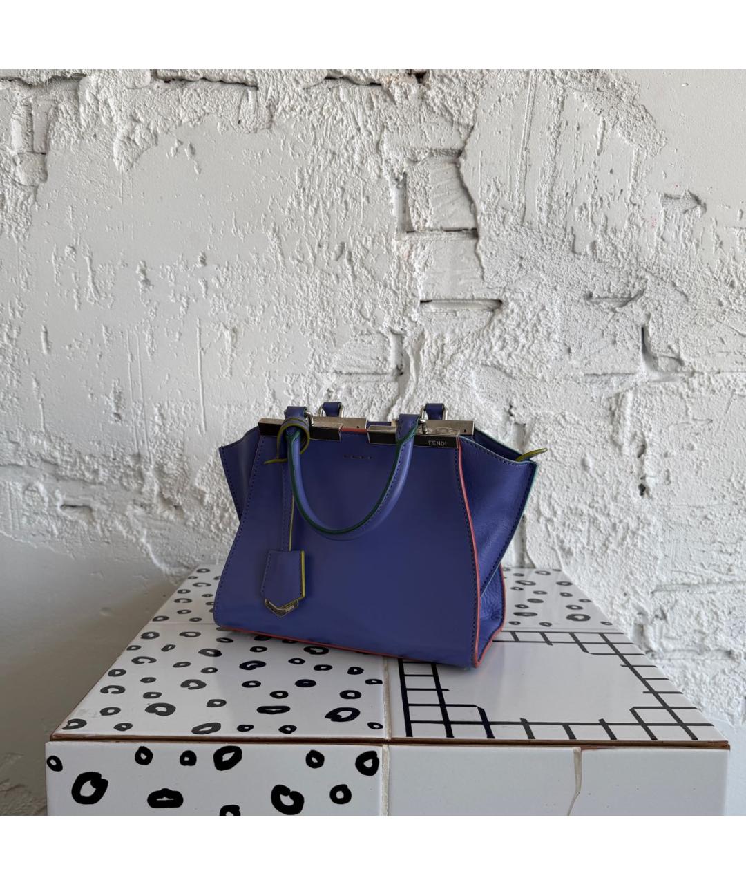 FENDI Фиолетовая кожаная сумка тоут, фото 2