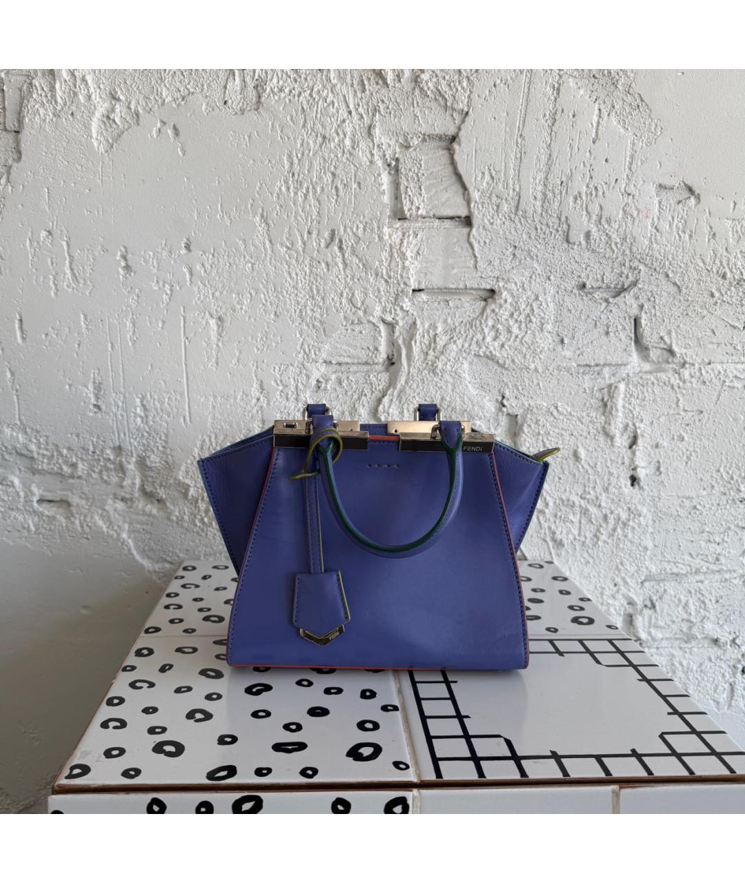 FENDI Фиолетовая кожаная сумка тоут, фото 9