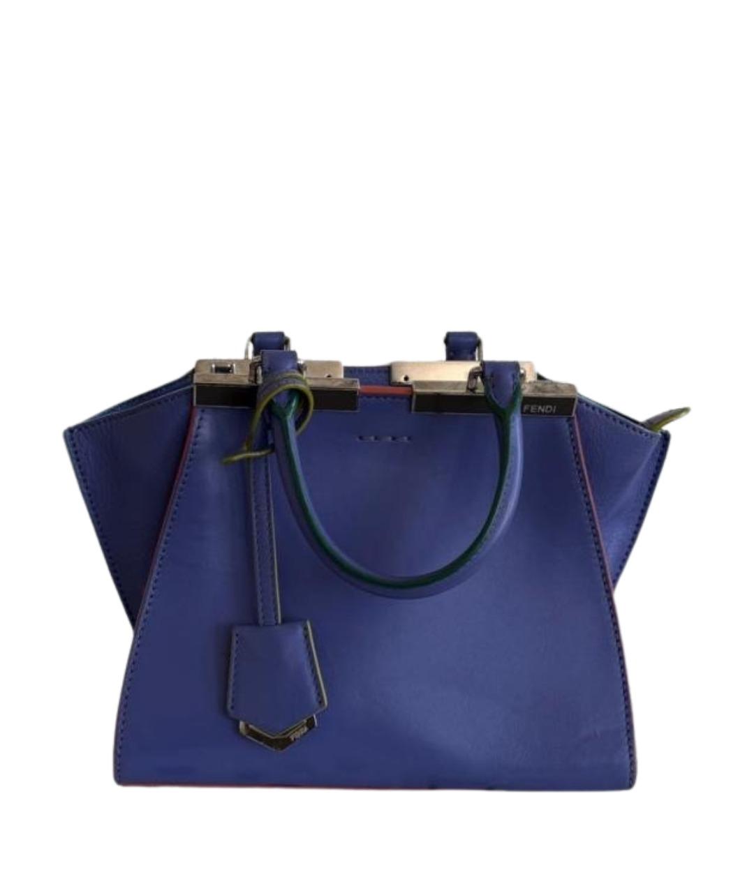 FENDI Фиолетовая кожаная сумка тоут, фото 1