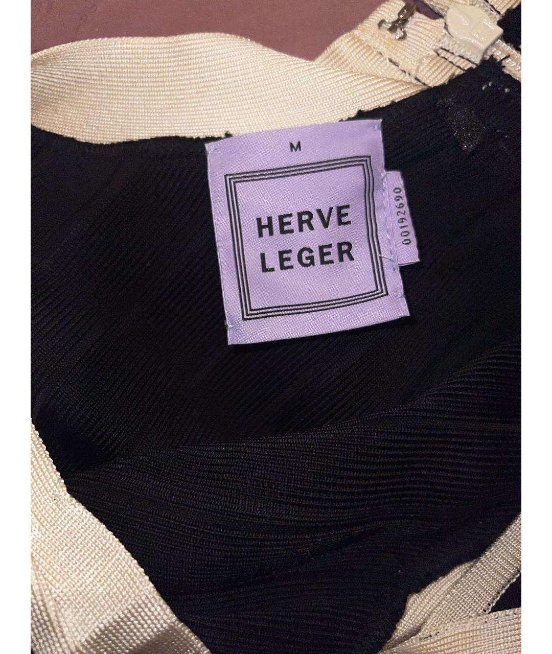 HERVE LEGER Черное вискозное повседневное платье, фото 3