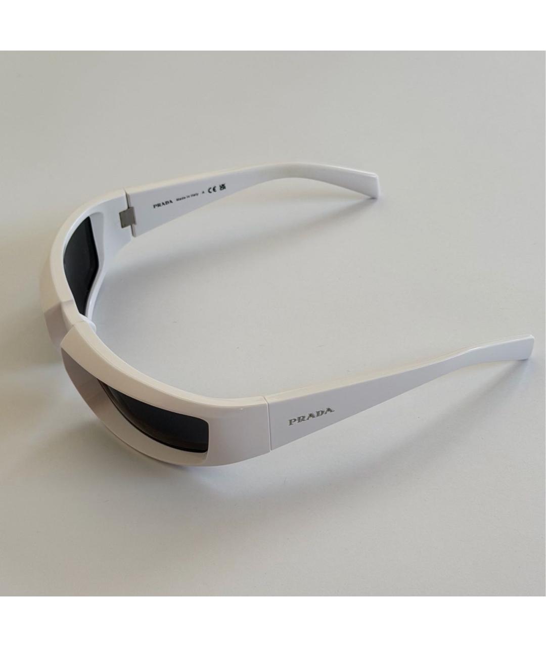 PRADA Белые пластиковые солнцезащитные очки, фото 2