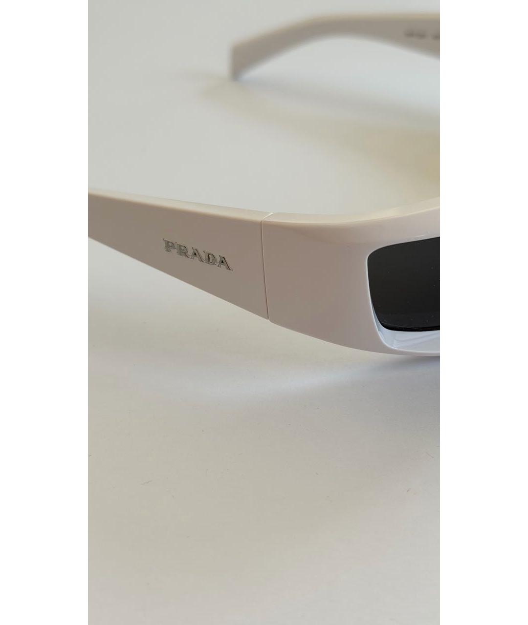 PRADA Белые пластиковые солнцезащитные очки, фото 6