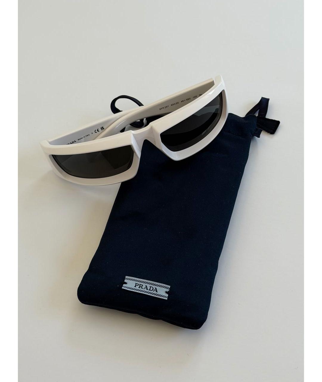 PRADA Белые пластиковые солнцезащитные очки, фото 7