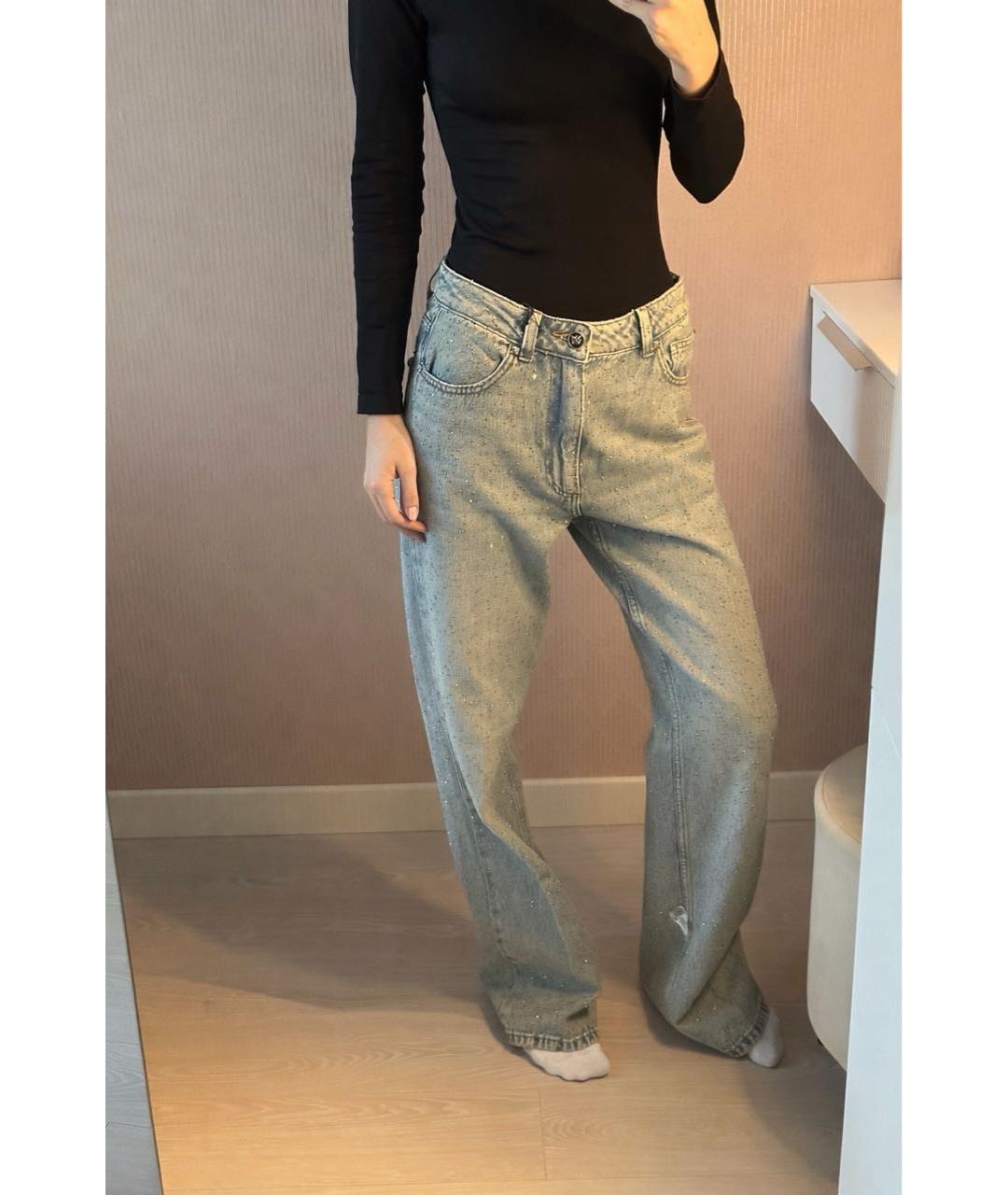 JOHN RICHMOND Голубые хлопковые прямые джинсы, фото 7