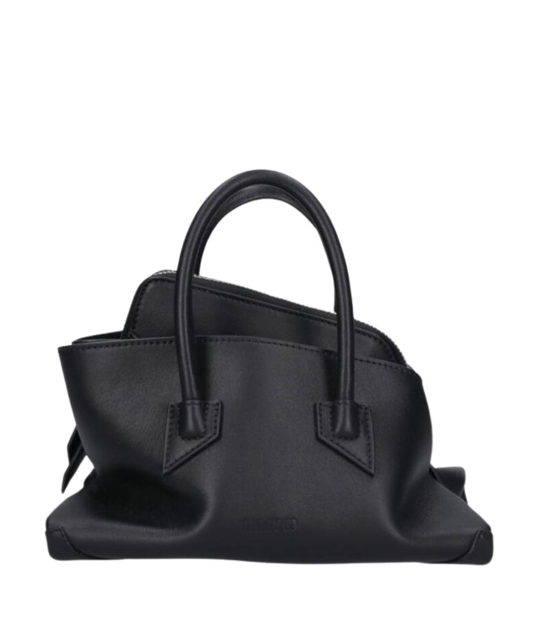 THE ATTICO Черная кожаная сумка тоут, фото 1