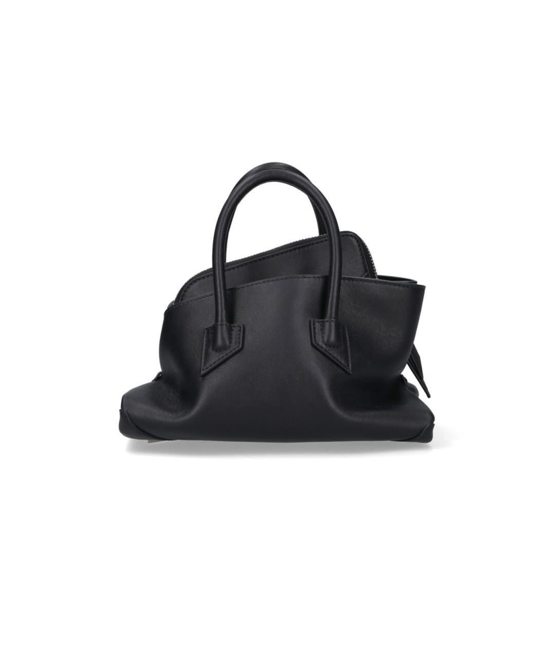 THE ATTICO Черная кожаная сумка тоут, фото 3
