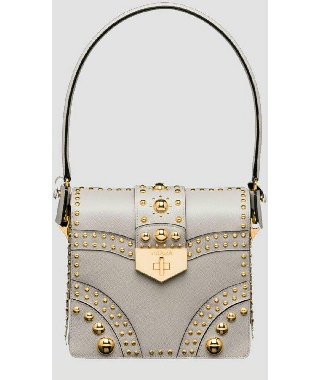 PRADA Бежевая кожаная сумка через плечо, фото 8