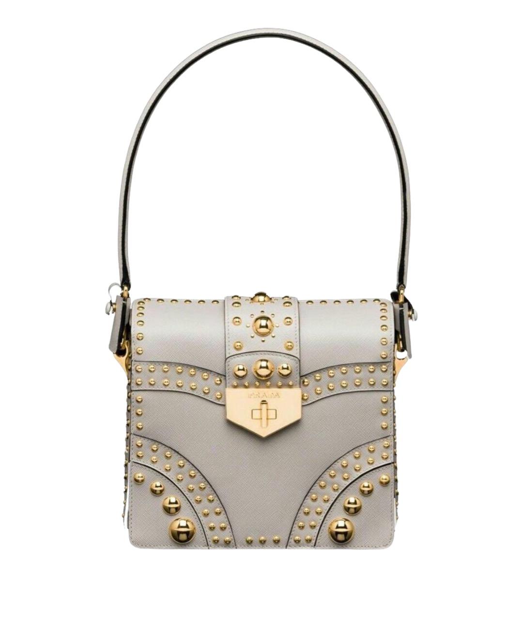 PRADA Бежевая кожаная сумка через плечо, фото 1