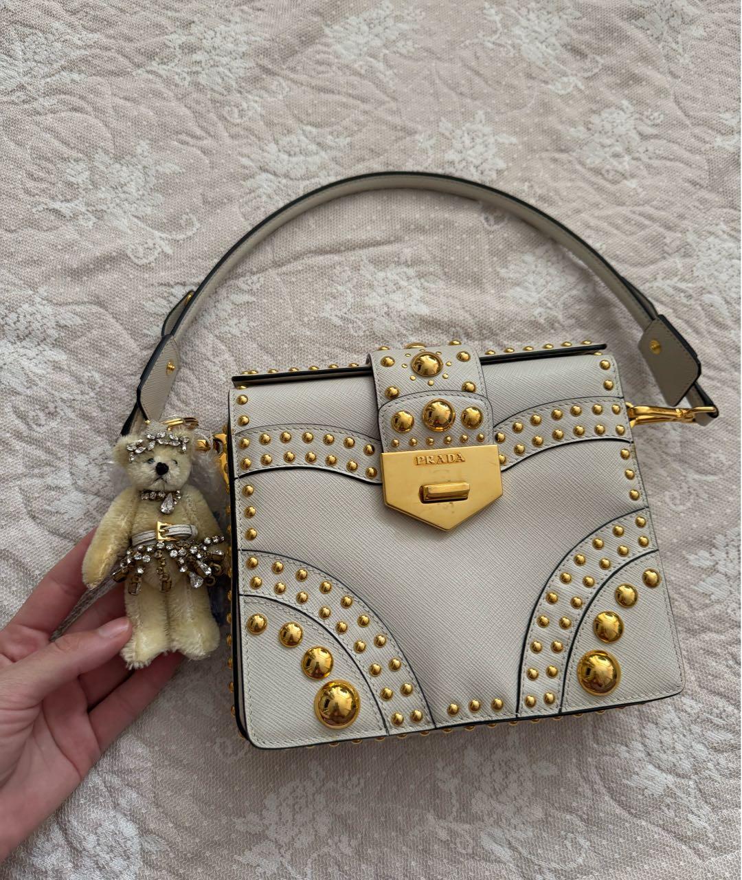 PRADA Бежевая кожаная сумка через плечо, фото 5