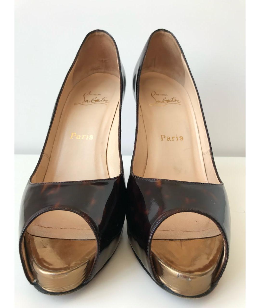 CHRISTIAN LOUBOUTIN Коричневые туфли из лакированной кожи, фото 2