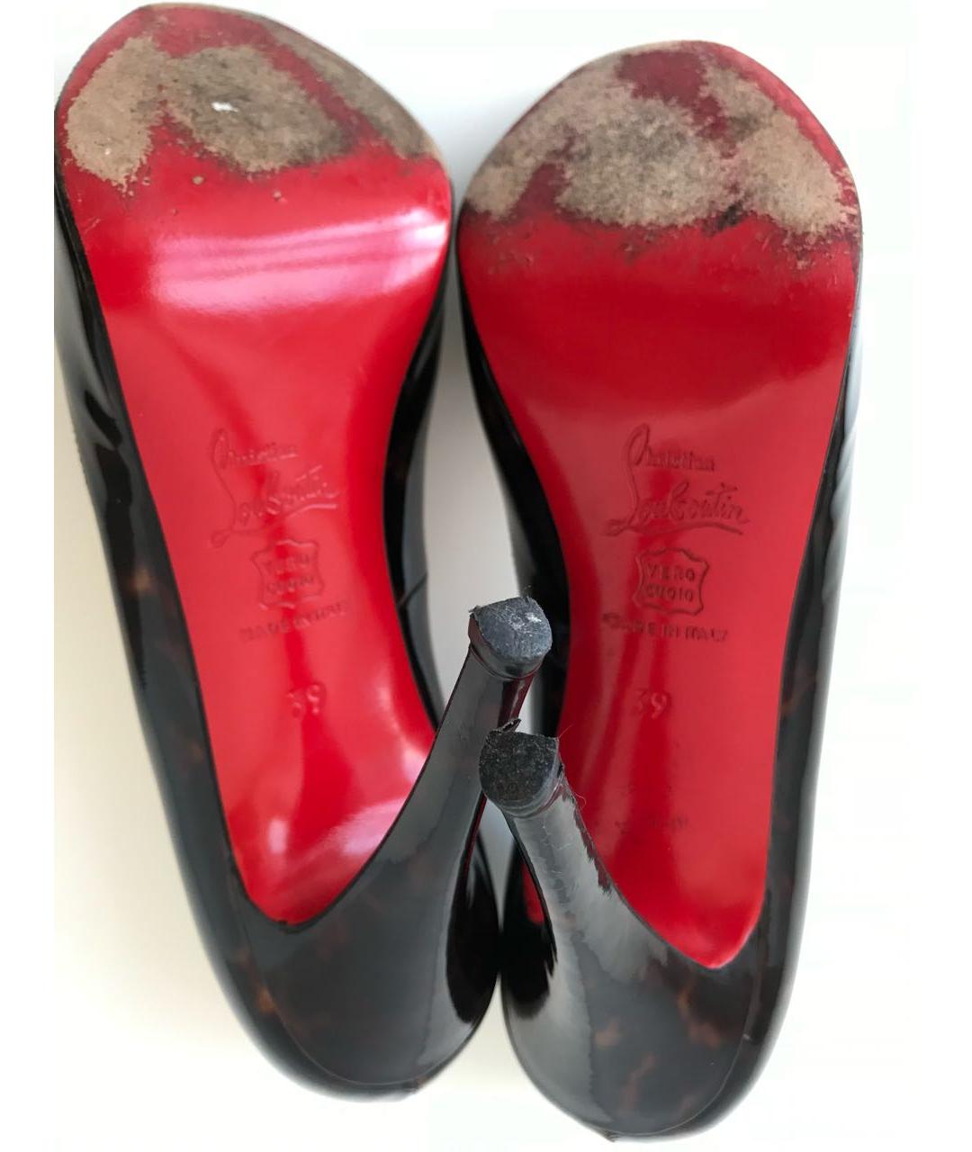 CHRISTIAN LOUBOUTIN Коричневые туфли из лакированной кожи, фото 6