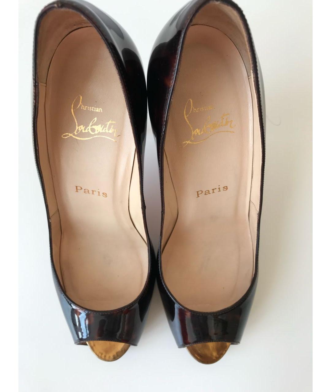 CHRISTIAN LOUBOUTIN Коричневые туфли из лакированной кожи, фото 4