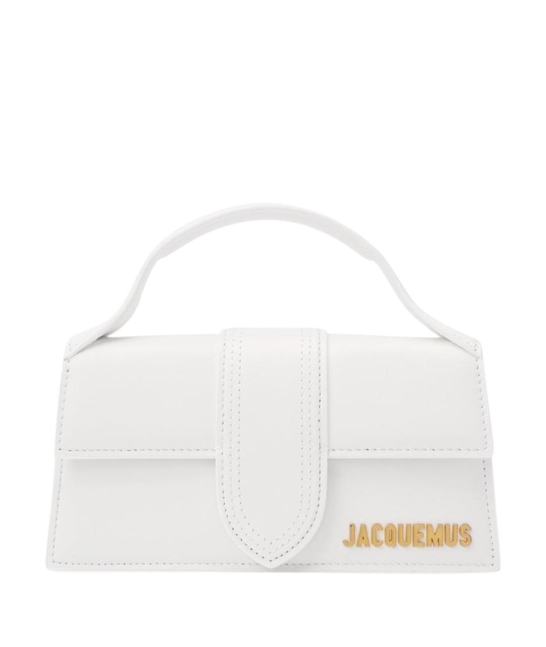 JACQUEMUS Белая кожаная сумка с короткими ручками, фото 1