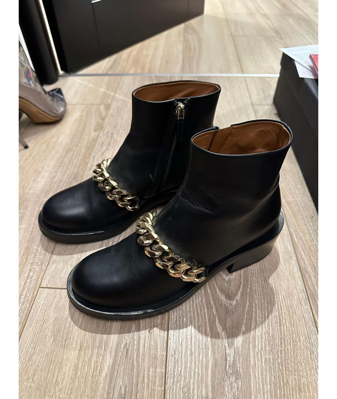 GIVENCHY Черные кожаные полусапоги, фото 2