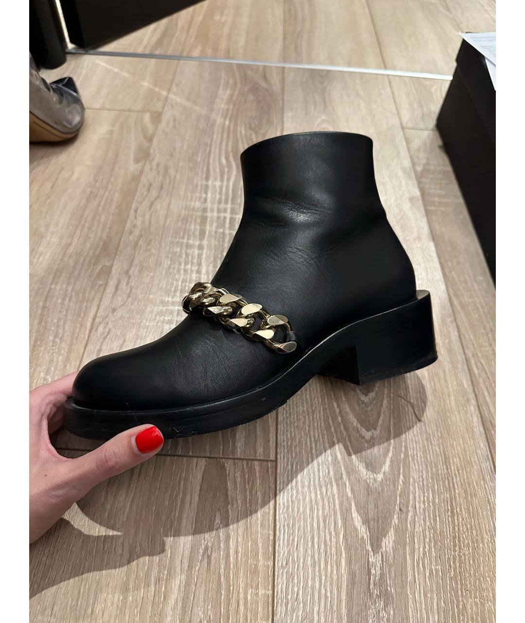 GIVENCHY Черные кожаные полусапоги, фото 7