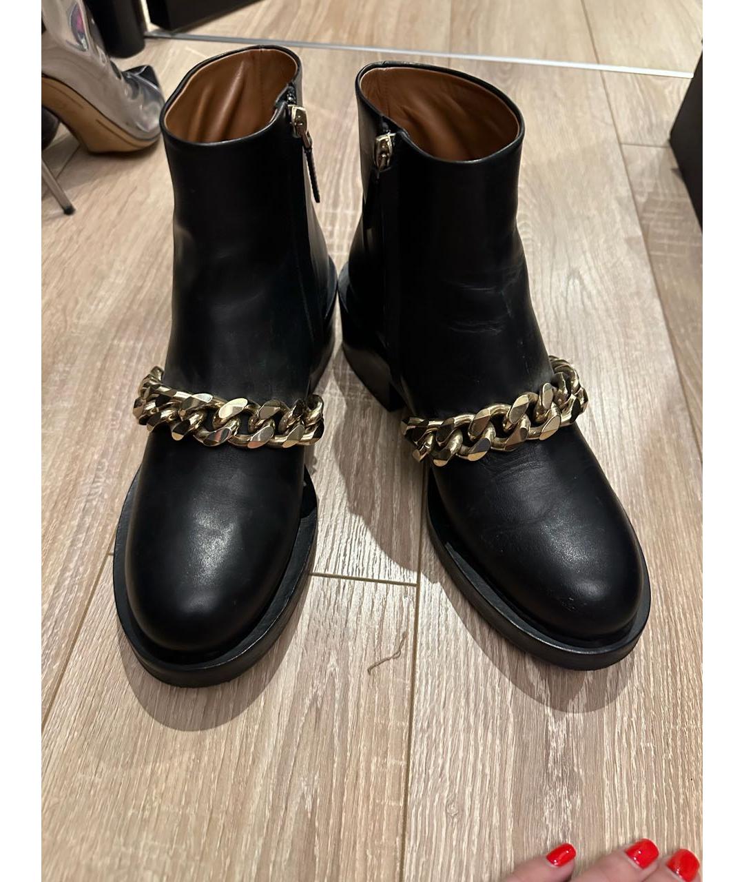 GIVENCHY Черные кожаные полусапоги, фото 3