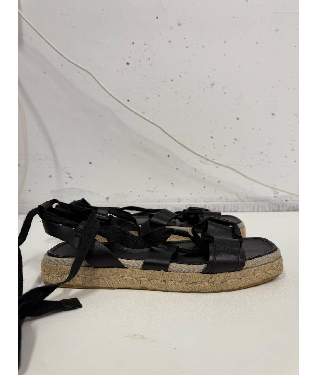 MAX MARA Черные кожаные сандалии, фото 9