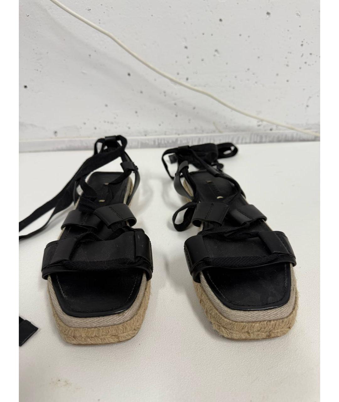 MAX MARA Черные кожаные сандалии, фото 3