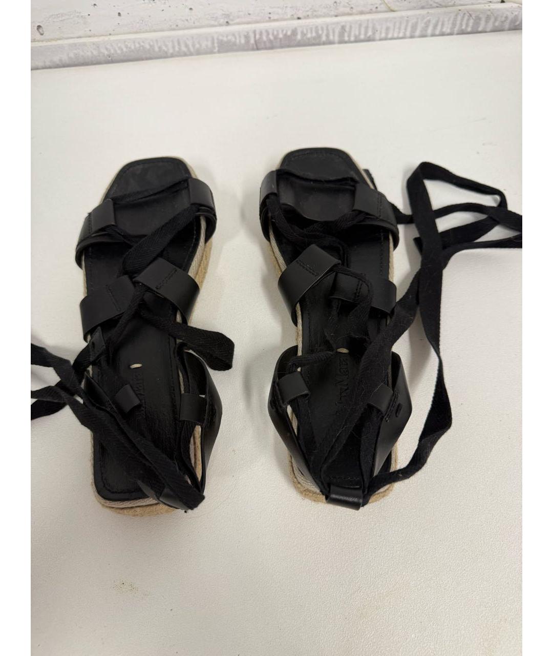 MAX MARA Черные кожаные сандалии, фото 4