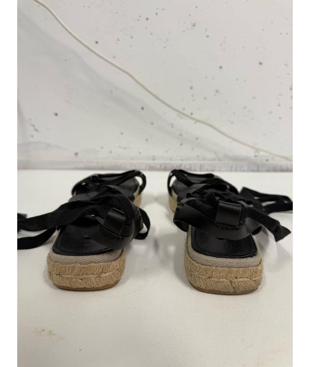 MAX MARA Черные кожаные сандалии, фото 5