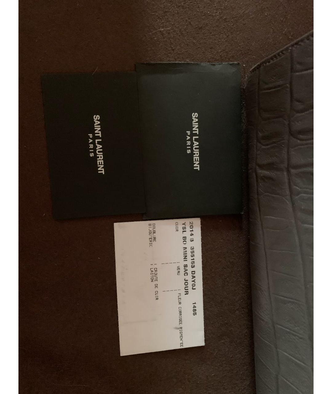 SAINT LAURENT Серая кожаная сумка тоут, фото 3