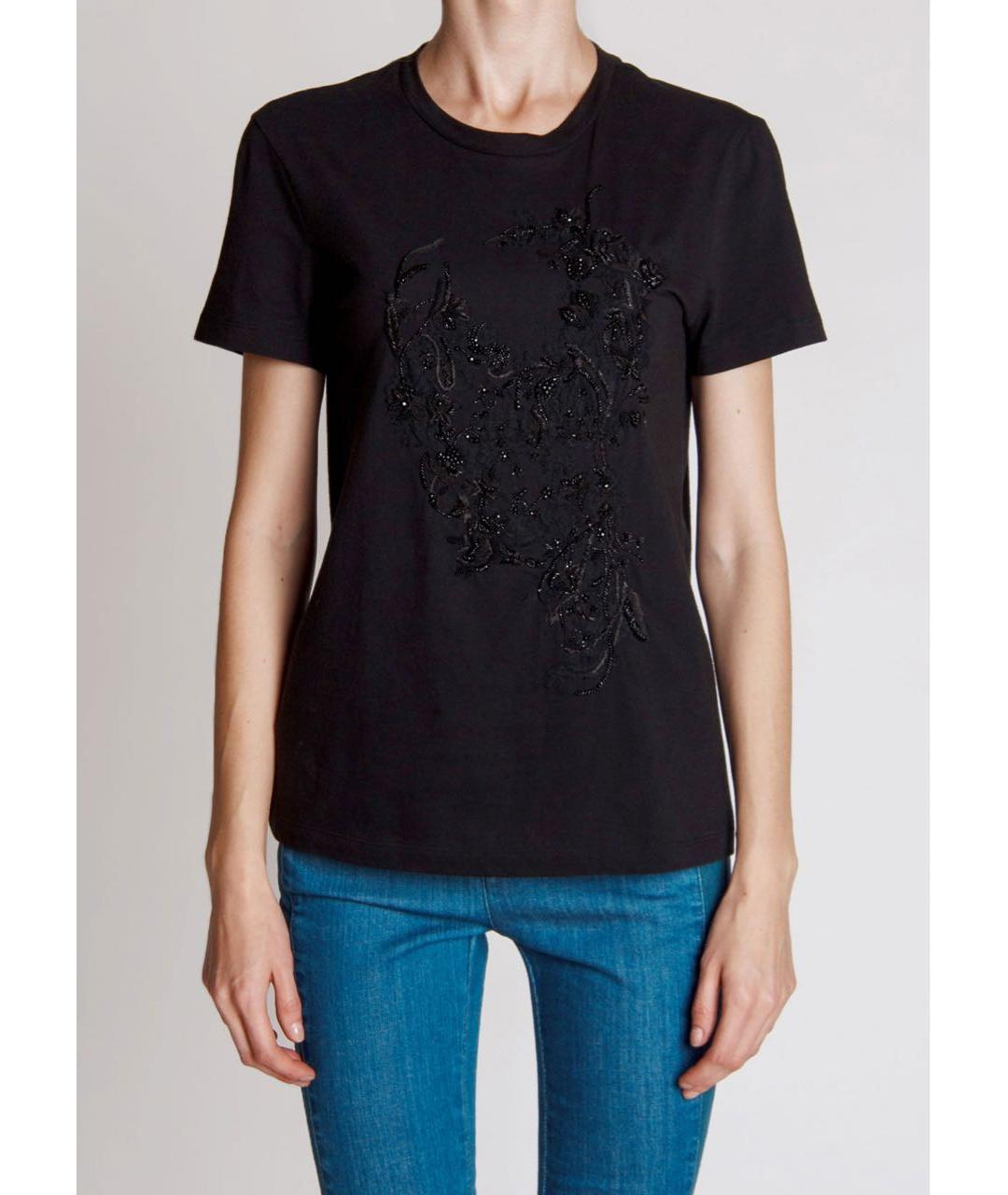 ALEXANDER MCQUEEN Черная хлопковая футболка, фото 2