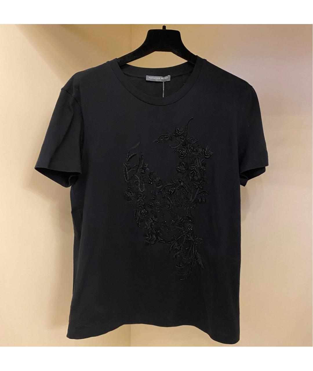 ALEXANDER MCQUEEN Черная хлопковая футболка, фото 6