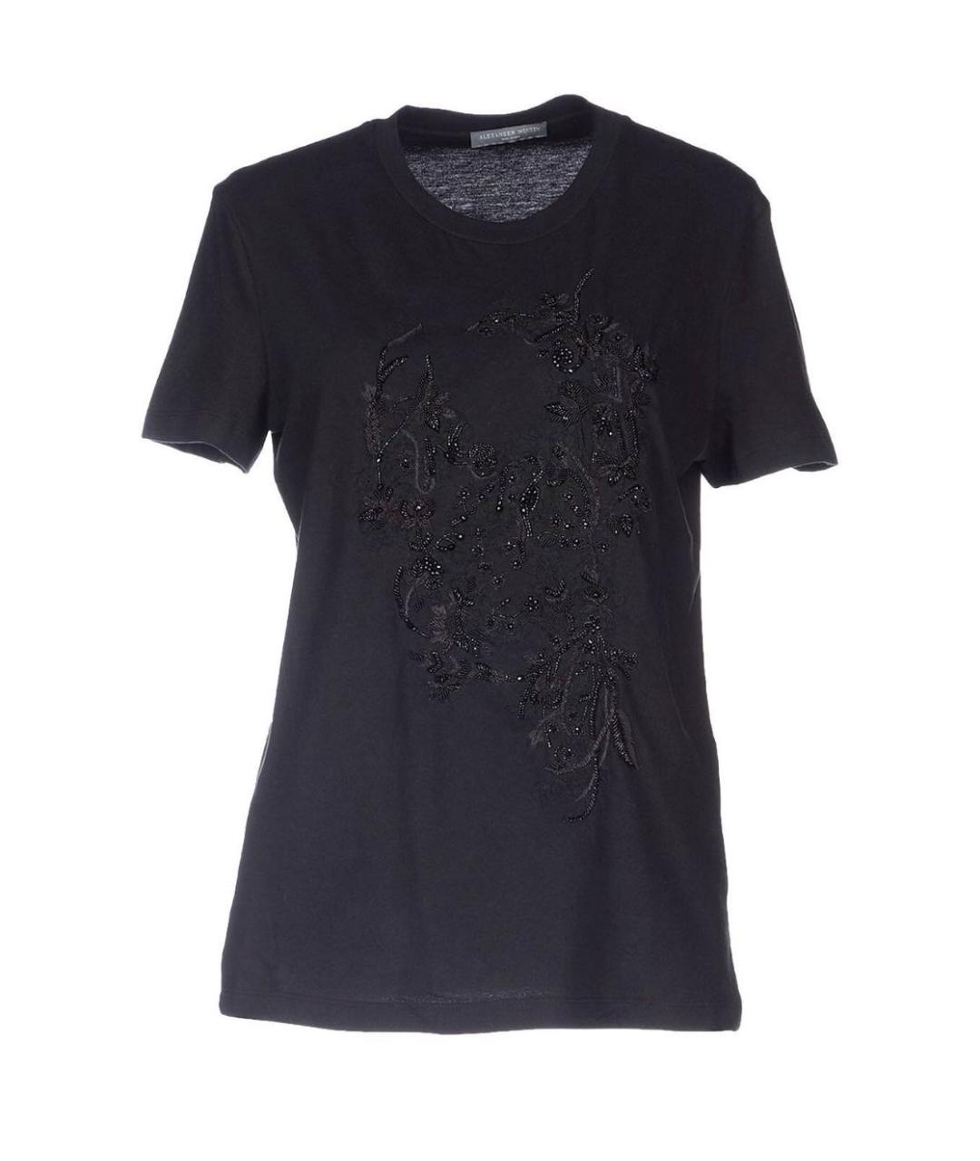 ALEXANDER MCQUEEN Черная хлопковая футболка, фото 1